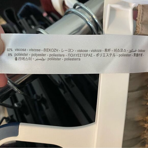 Zara Womens Elastic Waist Straight Leg Pull-On Trouser Pants Tan Medium NWT - Picture 11 of 11